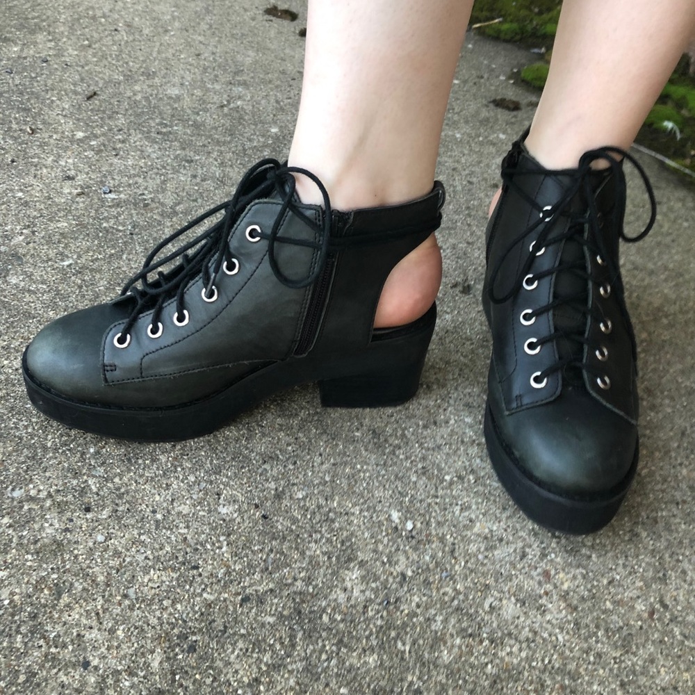 Free People Cutout Combat Boots